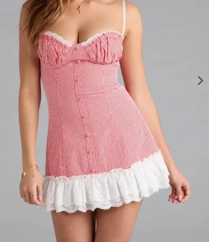 Red and White Gingham Dress