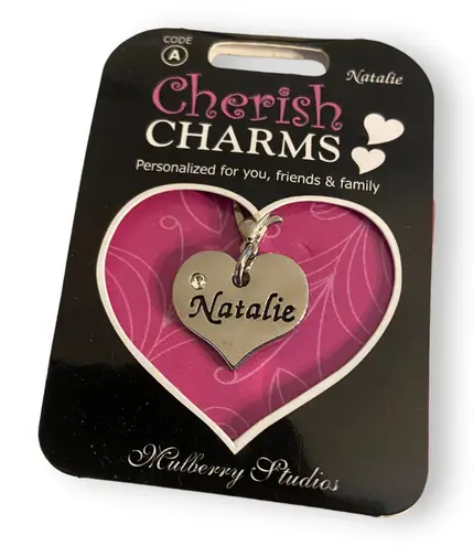 Cherish Charms NATALIE Name Bracelet Charm NEW NWT Silvertone Silver Tone Silver