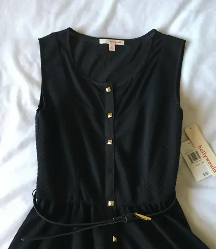 Hollywould Black Skater Dress With Belt