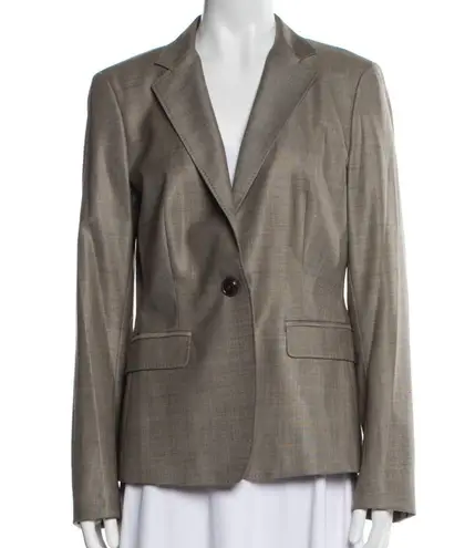 LAFAYETTE 148 NEW YORK Tan Dark Brown Pink Pinstripe Stripe WOOL Blazer Jacket 6