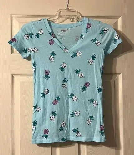 Arizona Jeans Arizona Jean Co Teal Pineapple Shirt Small