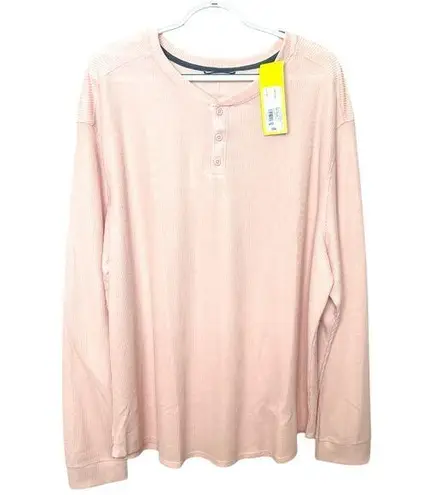 All In Motion Women’s 2XL Long Sleeve Waffle Knit Rose Pink Shirt Top NWT