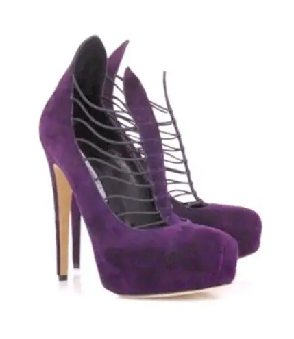 Brian Atwood BIAN ATWOOD PURPLE SUEDE BOOTIES (MADE IN ITALY) SIZE 10