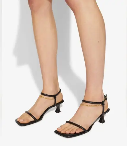 Proenza Schouler Square Padded Chain Sandals, Black Gold Size EU 40 New in Box