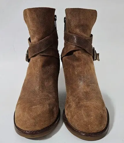 Johnston & Murphy Brynn Chestnut Calfskin Wedge Ankle Boots Size 7½