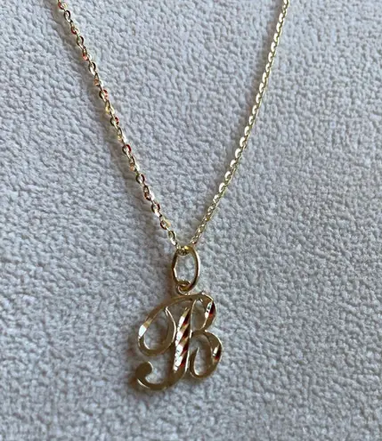 Tehrani Jewelry B Initial Pendant 14k Solid Gold