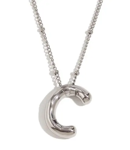 Balloon Letter C Initial Necklace Gold