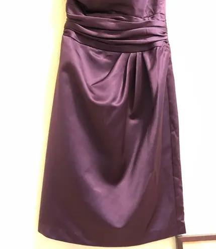 David's Bridal David’s Bridal Purple One Shoulder Satin Dress 2