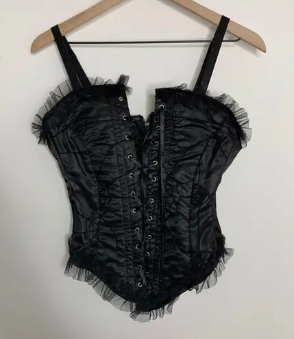 Vintage Raven Black Corset Spider Web Size Small Womens New Deadstock