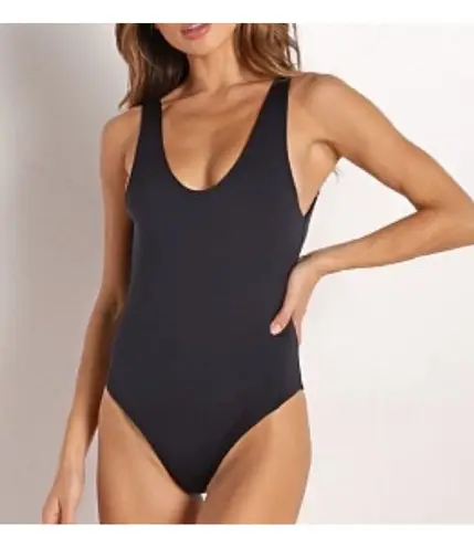 Eberjay Eberjey Black Scoop Classic Cut Textured One Piece Swimsuit Size Large