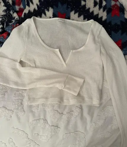 Aritzia TNA Waffle scoopneck longsleeve