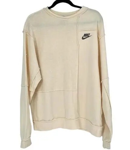 Nike  Sportswear Icon Clash Fleece Crew Sweatshirt Oversized Cream Women Small