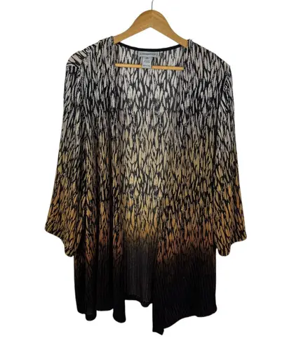 Catherines Open Front Cardigan Size 2X Ombre Animal Print Pleated Lightweight
