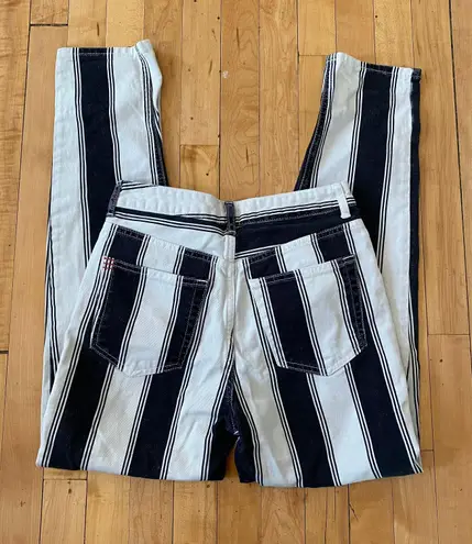 BDG Urban Outfitters Striped High Waisted Tapered Leg Mom Jeans, Size 26