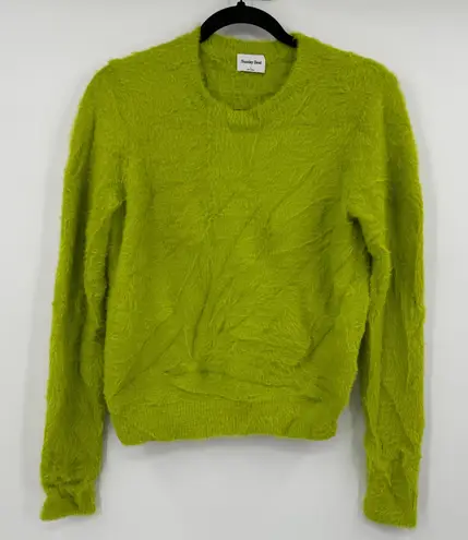 Sunday Best Grinch Green Christmas Fuzzy Sweater Long Sleeve Crew Neck Size L Size L