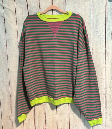 We The Free NWOT  Classic Striped Oversized Crewneck