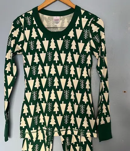 Hanna Anderson Winter Green Tree Matching Holiday Pajama Set Size XS