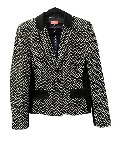 Basler Black White Blazer Suit Jacket Size Medium Women's Business Work Luxury