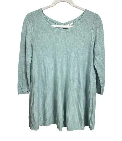 Anthropologie MOTH Women Sz S Pullover Sweater Seafoam Blue Green Button Up Back