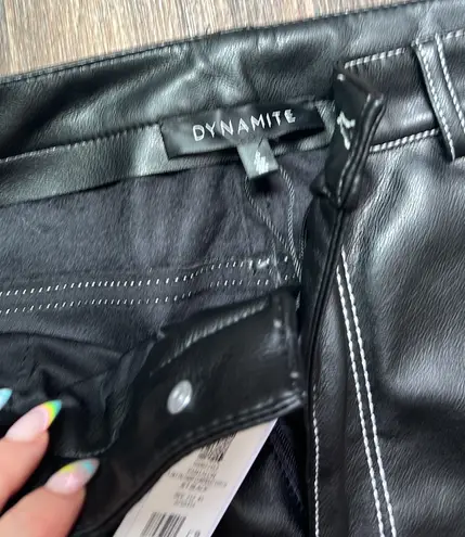 Dynamite Faux Leather Pant Jet Black