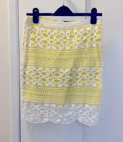 Bardot revolve lace skirt spring yellow pencil size 8