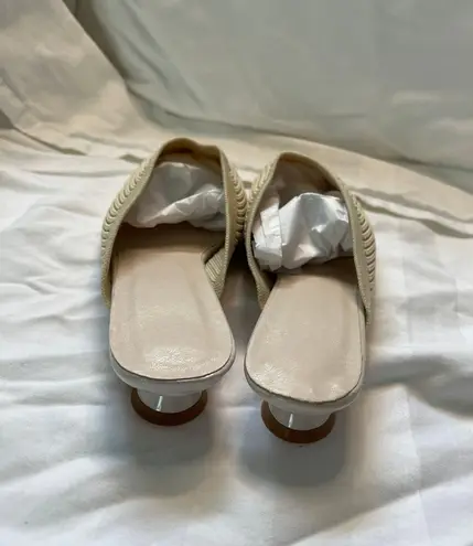 Kitten Heel Summer Mule Slide Color Sand Size 38 Tan - Image 9