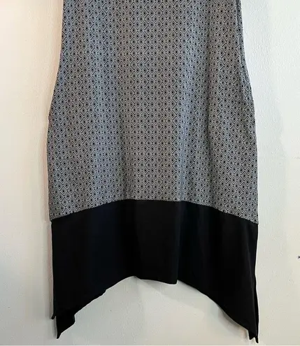 Cuddl Duds Dress Black & White Flexwear Rainbow Hem Lounge Wear Sz S GUC