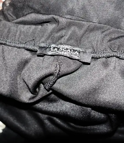 La Scala Black High Low Sequin Strapless Dress S