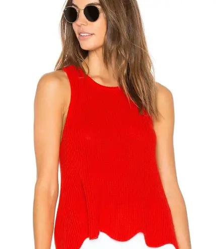 autumn cashmere Scallop Shaker Tank in Apple
