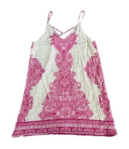 Jun & Ivy Women's L Pink & White Crisscross Strap Mini Dress