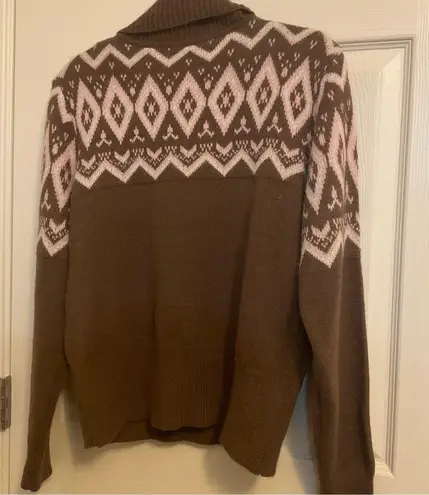 Woven Heart  Brown medium winter sweater