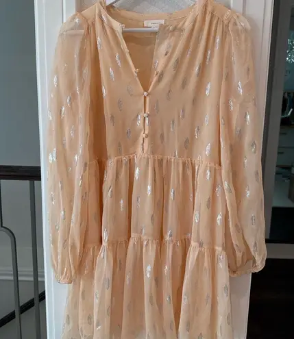 A loves A Metallic Dot Sheer Babydoll Dress NWT Size Small