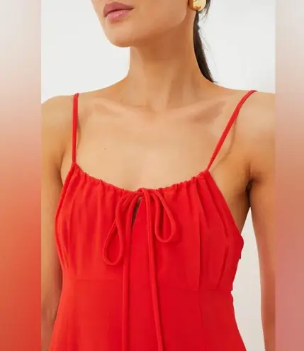 Emerson Fry Grenadine Amy Sundress Size M NWT Red Midi Dress Viscose Slit USA Size M