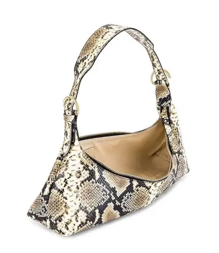 By Far Mara Leather Snakeskin Python Snake Print Shoulder Bag