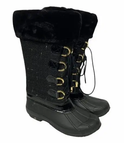 INC International Concepts Lorinah Black Tweed Winter Boots Sz 8