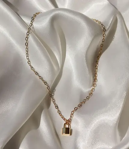 Dainty Gold Mini Lock Choker 14 Inches 2 Inch Adjuster