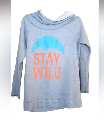 Zutter "Stay wild "terry pullover hoodie Gray