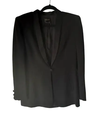 Episode Vintage Silk Blazer Black Size 4 Tuxedo Collar Minimalist Classic