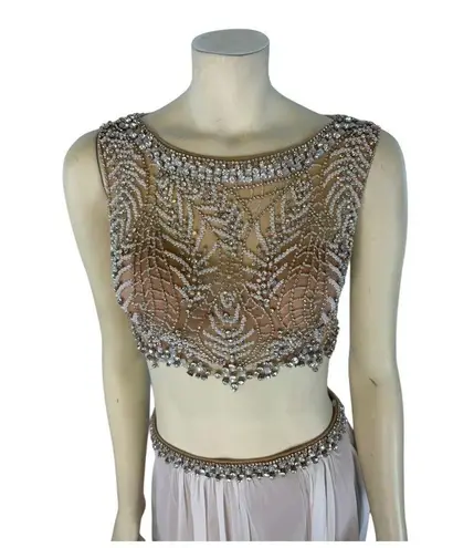 Terani Couture PROM 1611P1018 White & Nude size 6