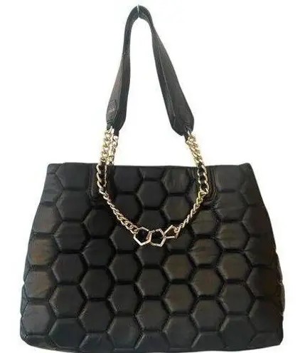 Arezzo Black Leather Large Satchel Bag