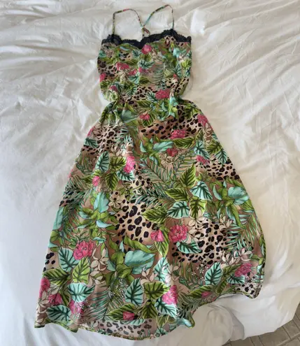 INC Lace Bustier Slip Jungle Leopard Print Size S Lingerie Boudoir Nightie Sexy