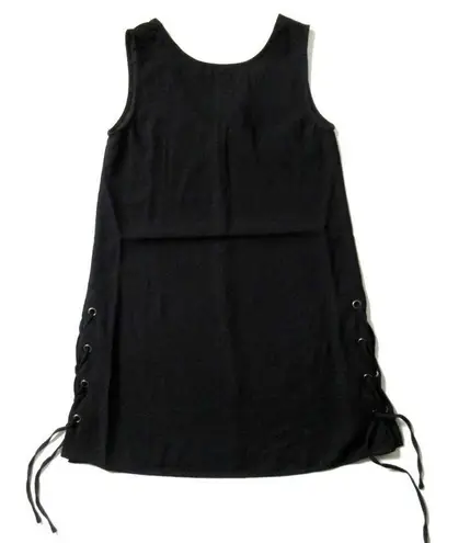 Cupcakes and Cashmere NWT Timberly in Black Lace-Up Side Shift Dress XS $115