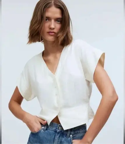 Madewell Pleated Short-Sleeve Top