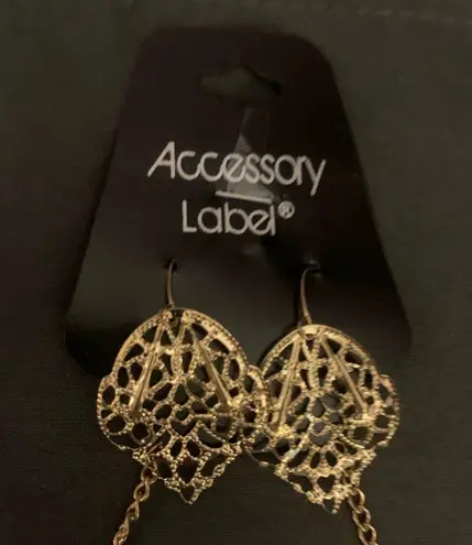 New Metal Gold Leaf Necklace & Earring Jewelry Set