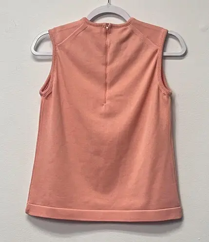 Givenchy Vintage Women's 36 Sleeveless Square Neck Tank Top Ribbed Summer Peach