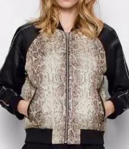 Zadig & Voltaire Billy Snake Deluxe Bomber Jacket XS fits a Small Black