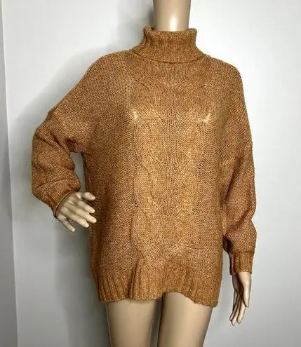 Aerie  Wool Bronze Chunky Knit Turtleneck Sweater