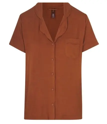 SKIMS Soft Lounge Short Sleeve Sleep Shirt in Copper
