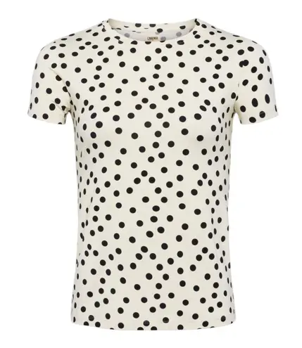 L'Agence Ressi Black Polka Dot Short Sleeve Tee Women's Size Petite Small NWT