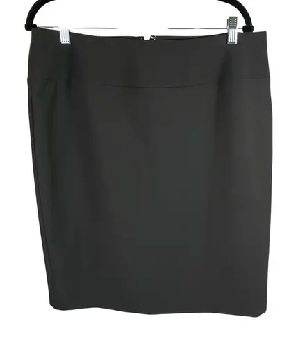 Ellen Tracy Womens Black Career Pencil Skirt Lined Back Slit Size 12 Classic